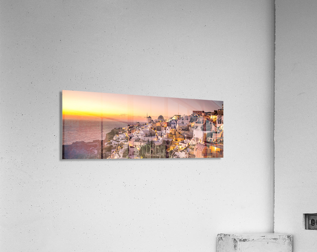 Oia Sunset  Impression acrylique 