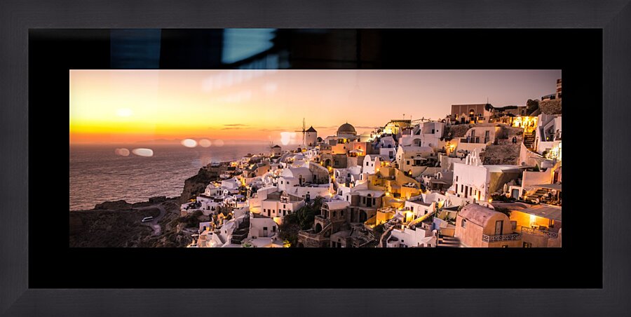 Oia Sunset  Framed Print Print