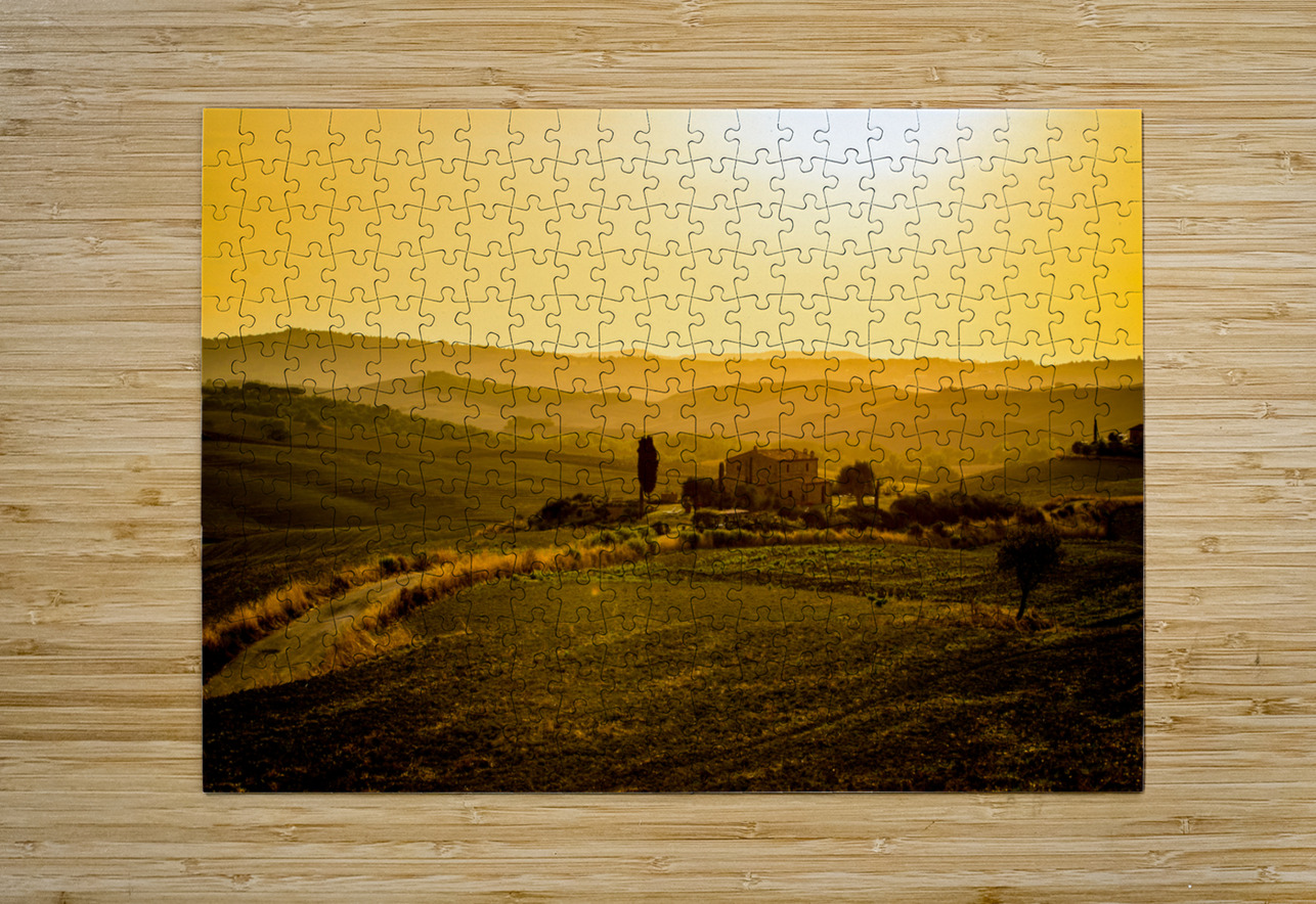 Tuscany Pienza Dawn  HD Metal print with Floating Frame on Back