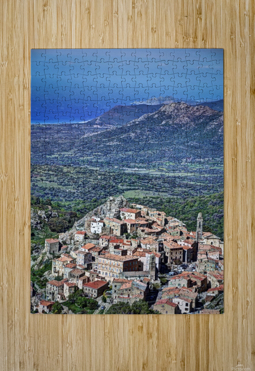 Corsica Town  HD Metal print with Floating Frame on Back