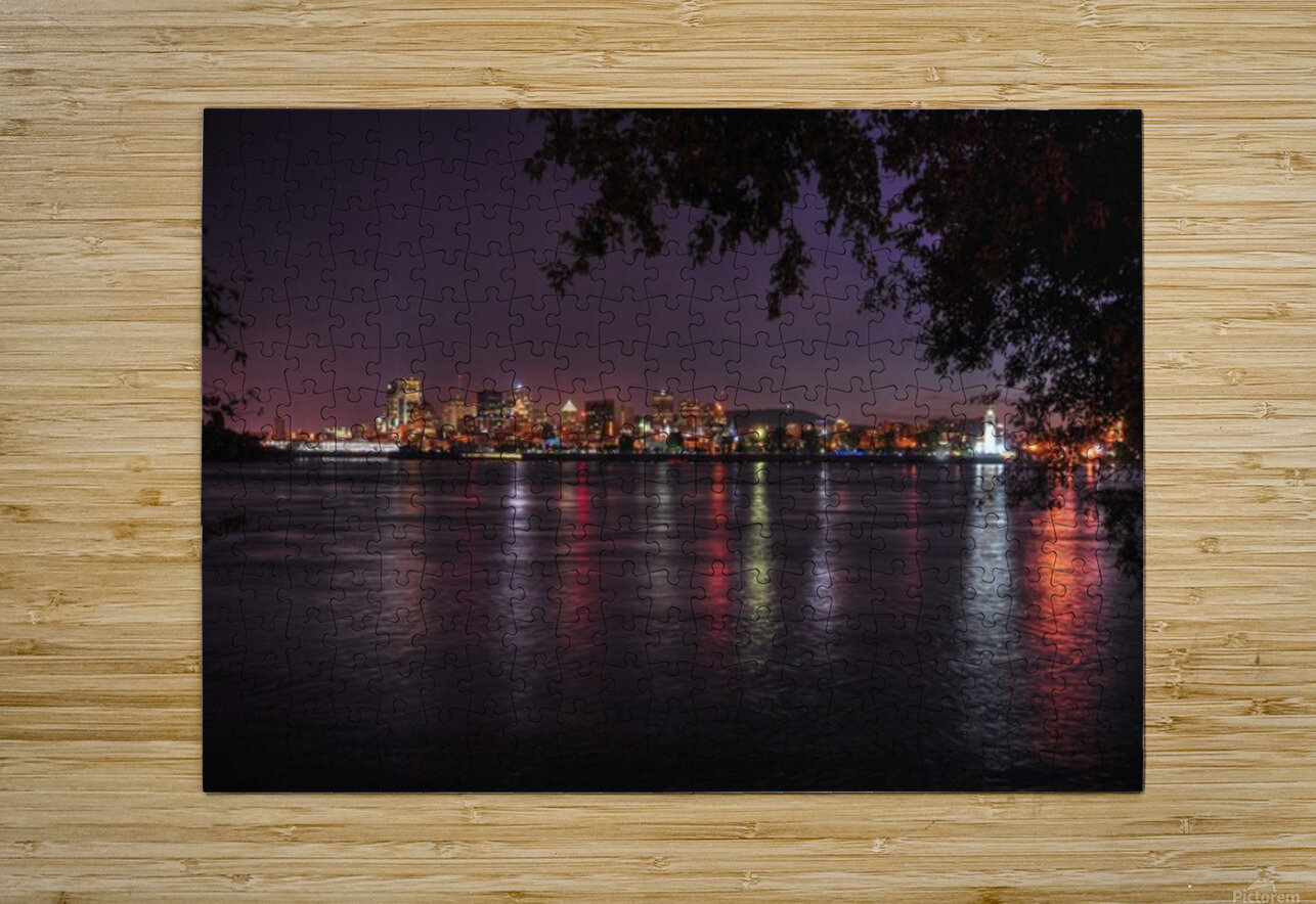 montreal night  HD Metal print with Floating Frame on Back