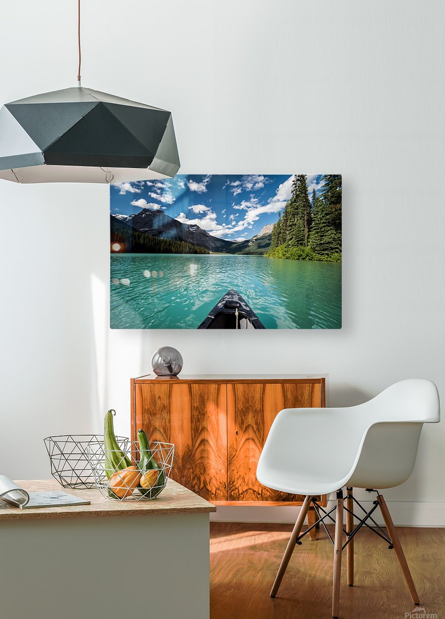 Lake Emerald  Impression métal HD avec cadre flottant sur le dos