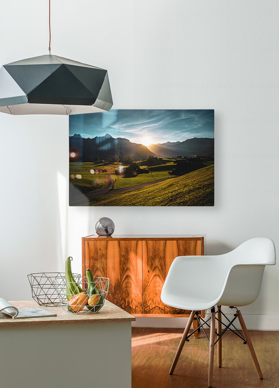 Alps  HD Metal print with Floating Frame on Back