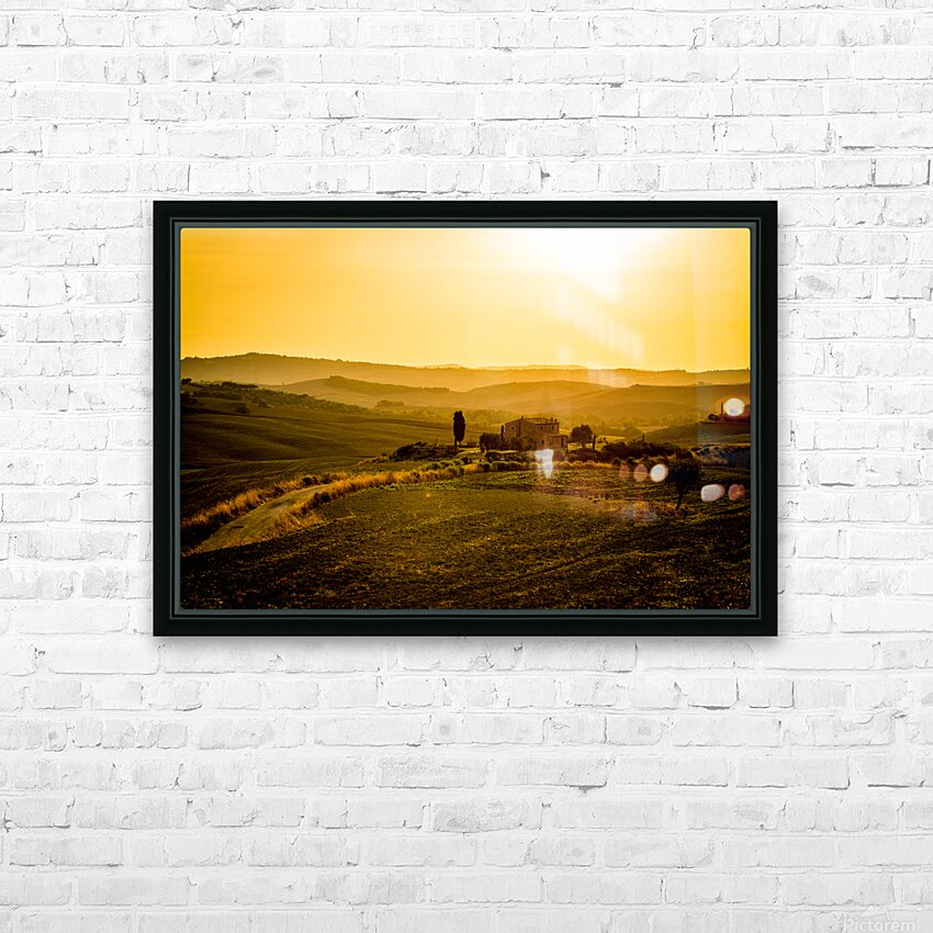 Tuscany Pienza Dawn HD Sublimation Metal print with Decorating Float Frame (BOX)